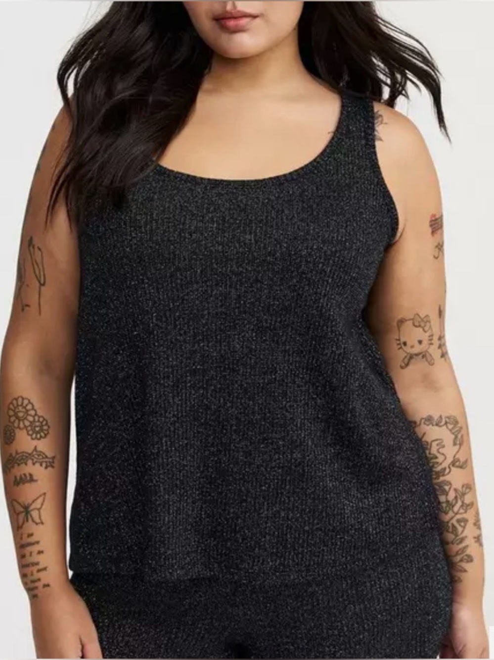 TORRID SLEEP Top Shimmer Rib Racerback Lounge Tank Size 2